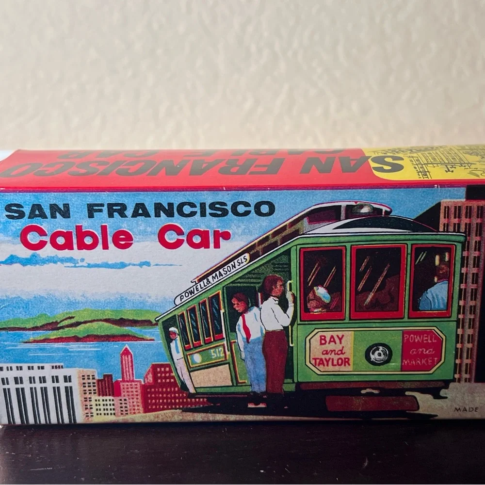 Classic San Francisco Cable Car Toy - Green and Red